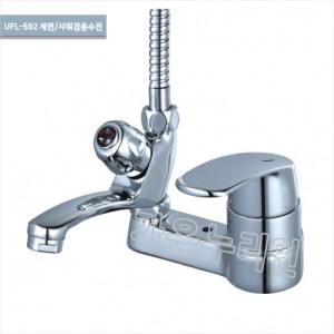 [삼원코브라]<br>UFL-592 4인치세면기겸용수전<br>(3홀)세면기겸용수전